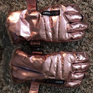 SwissTech Girl's Metallic Snow Ski Gloves